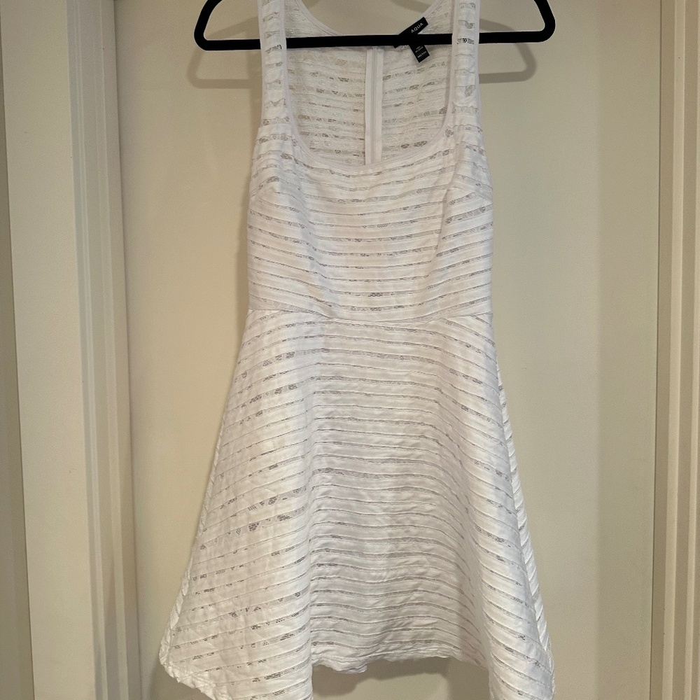 Aqua White dress, Sz M, Fit & Flare